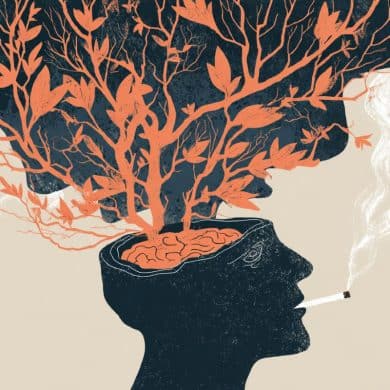 This shows a head and a cigarette.