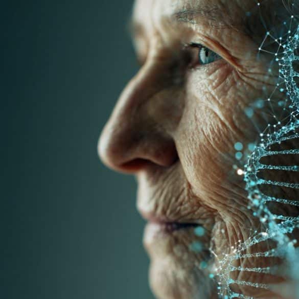 This shows an older man and DNA.