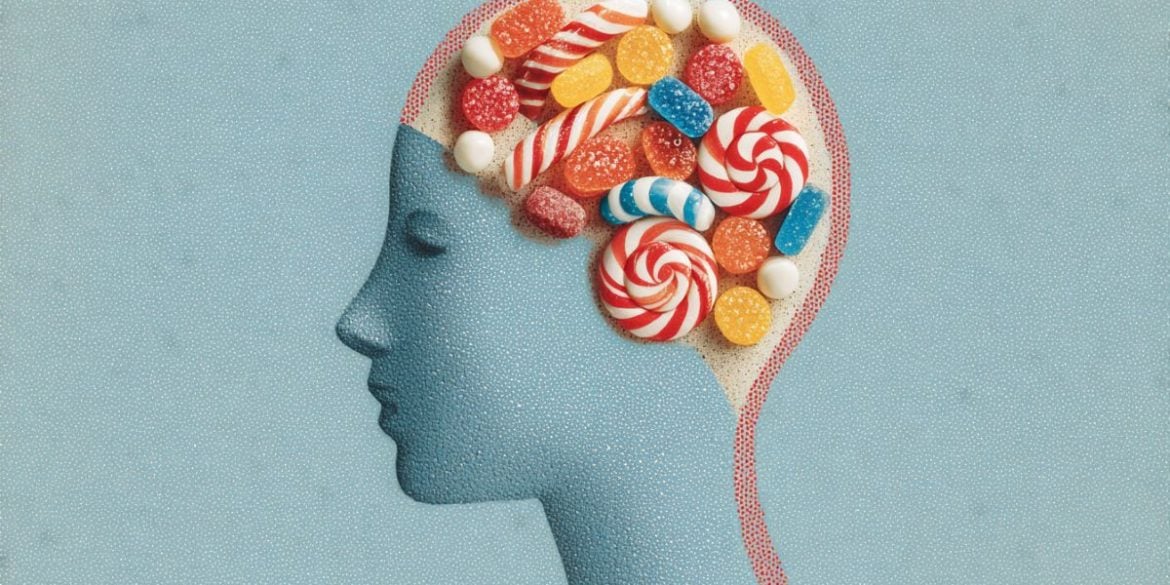 This shows a head made of candy.