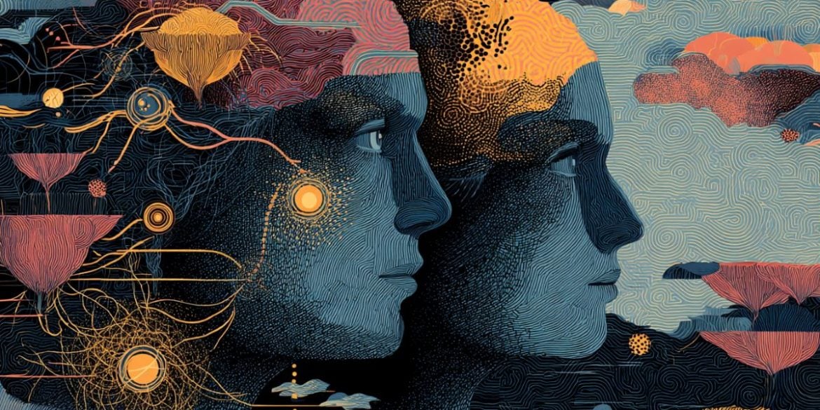 This shows two heads surrounded by magnetic pulses.