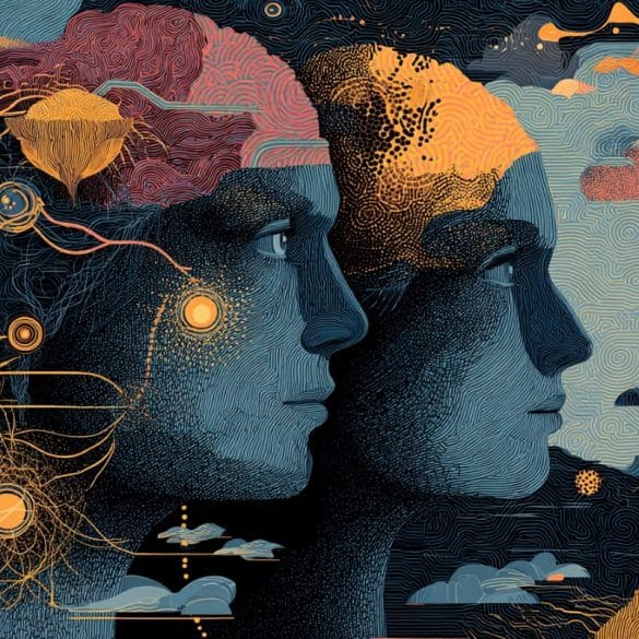 This shows two heads surrounded by magnetic pulses.