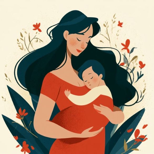 This shows a mother and baby.