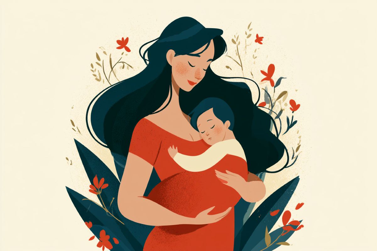 This shows a mother and baby.