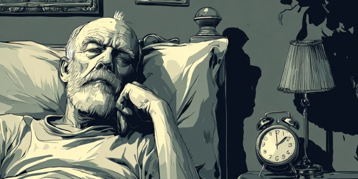 This shows an older person sleeping.