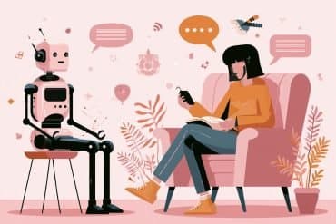 This shows a robot and a teen on a cell phone.