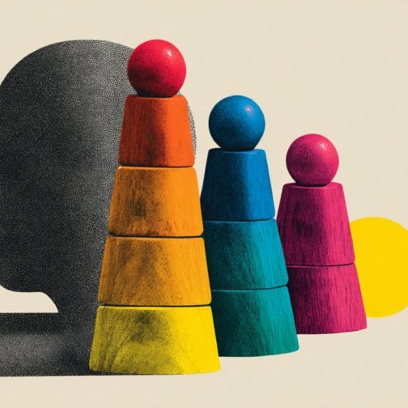 This shows a head and a selection of colorful blocks.