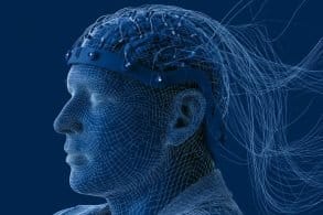 This shows an illustration of a man in a headset.