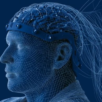 This shows an illustration of a man in a headset.