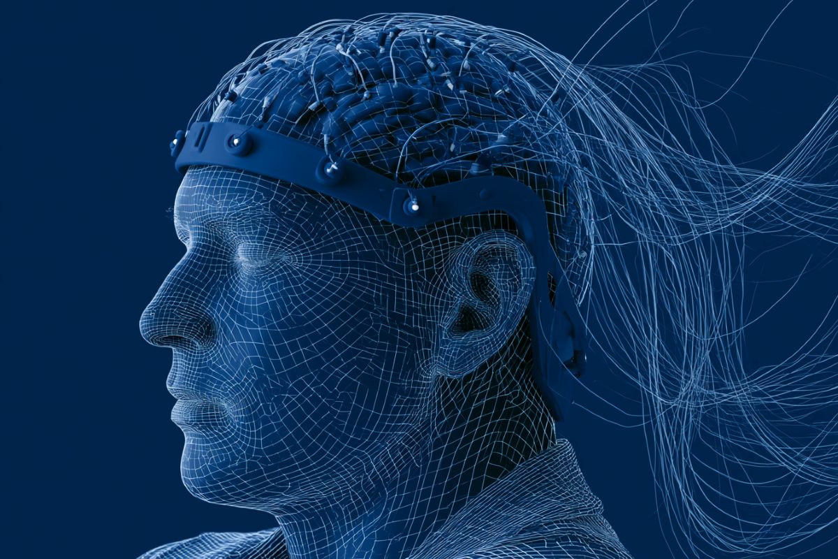 This shows an illustration of a man in a headset.