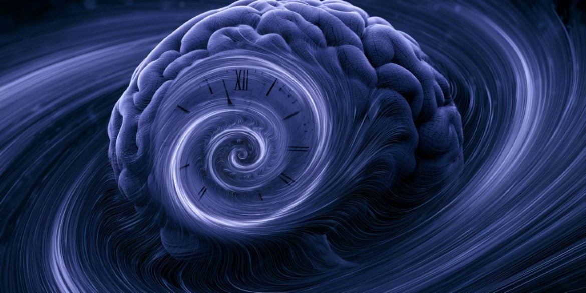 This shows a brain surrounded by swirling lines.