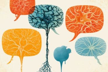 This shows speech bubbles full of neurons.