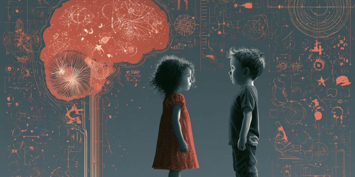 This shows young children and a brain.