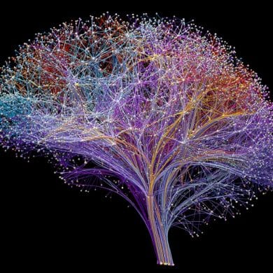 This shows a connectome of the brain.