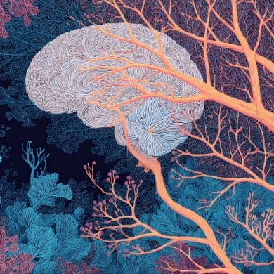 This shows a brain and neurons.