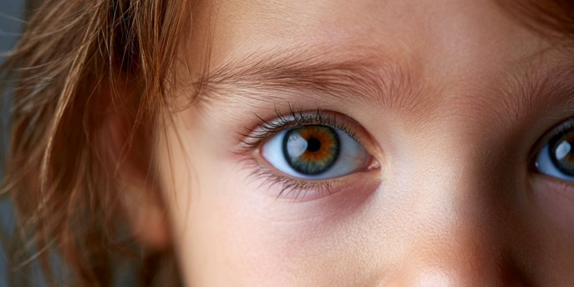 This shows a child's eyes.