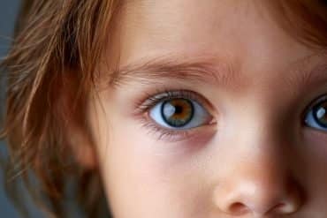 This shows a child's eyes.