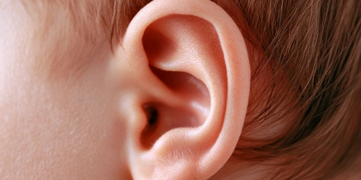 This shows a child's ear.