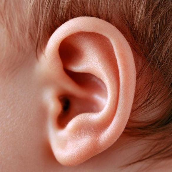 This shows a child's ear.