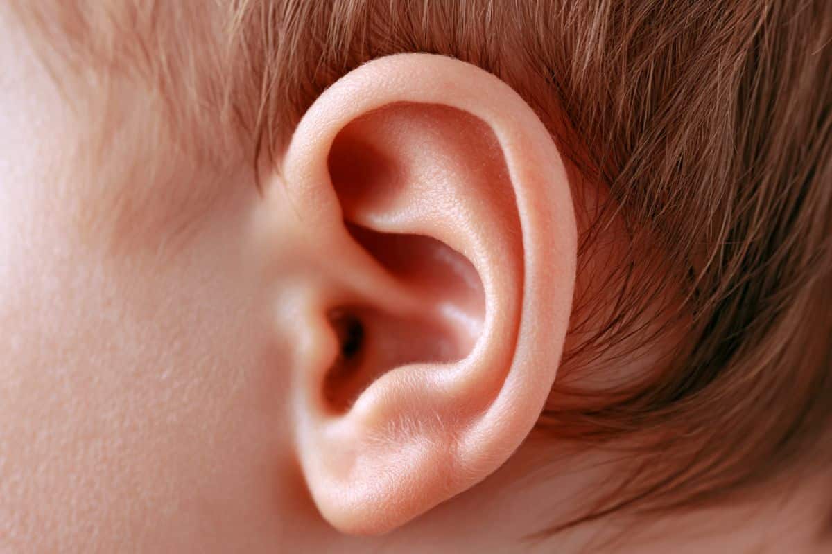 This shows a child's ear.