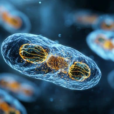 This shows mitochondria.
