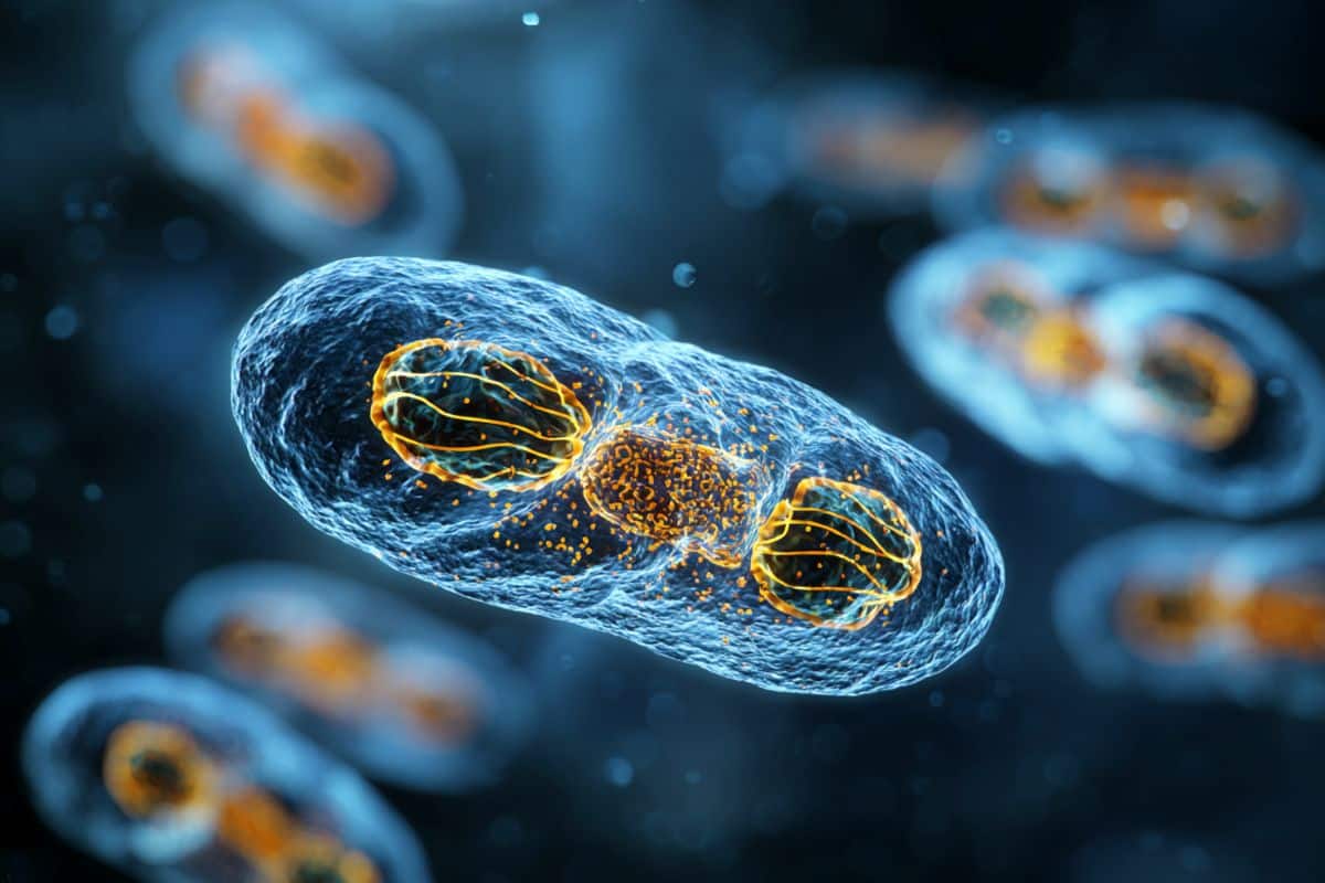 This shows mitochondria.