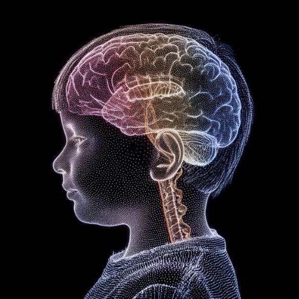 This shows a brain and a kid's head.
