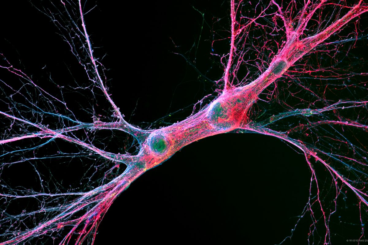 This shows a neuron.
