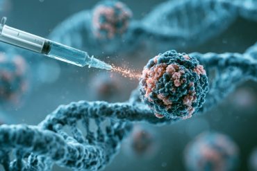 This shows DNA and a needle.