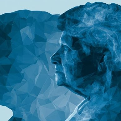 This shows an older lady's head.