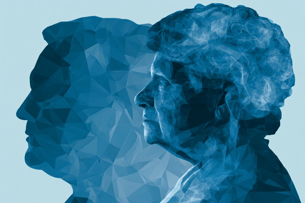 This shows an older lady's head.