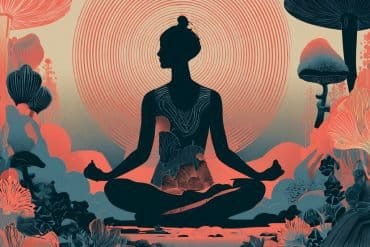 This shows a woman meditating.