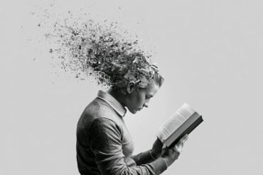 This shows a person reading a book.
