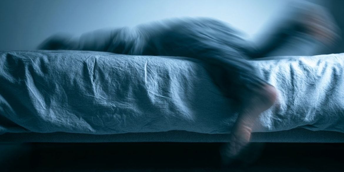 This shows a person moving their legs at night.