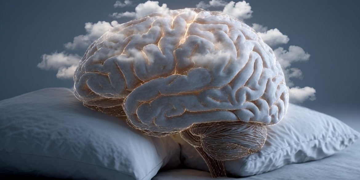 This shows a brain on pillows.