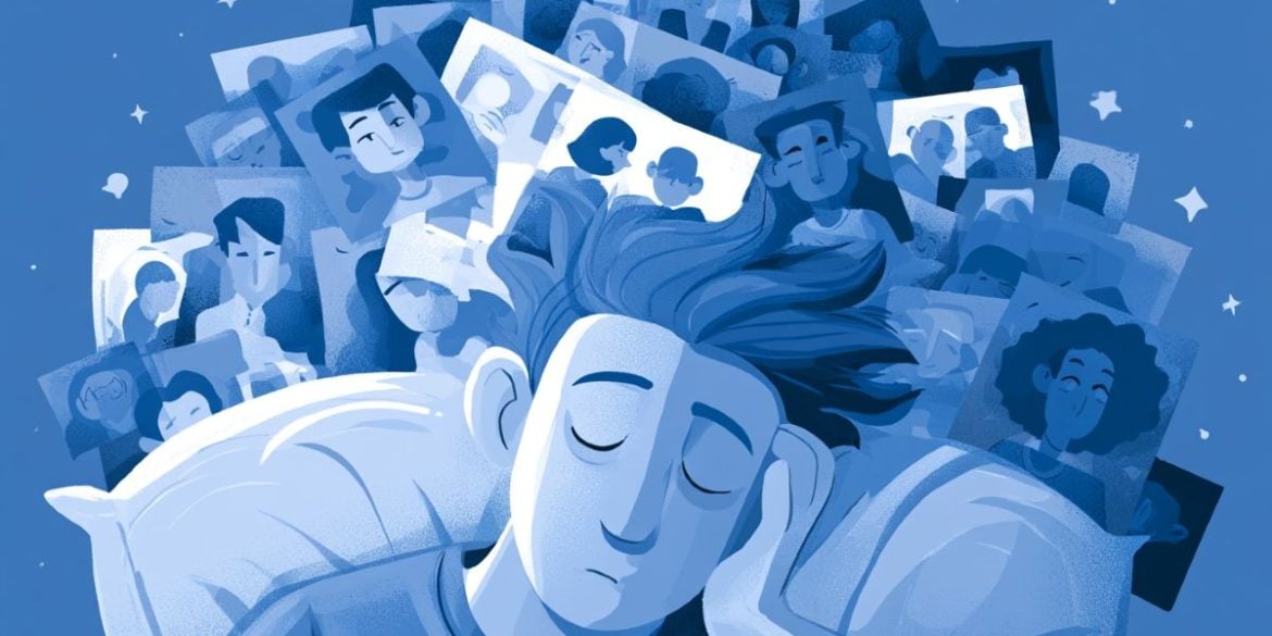 This shows a person sleeping and photos.