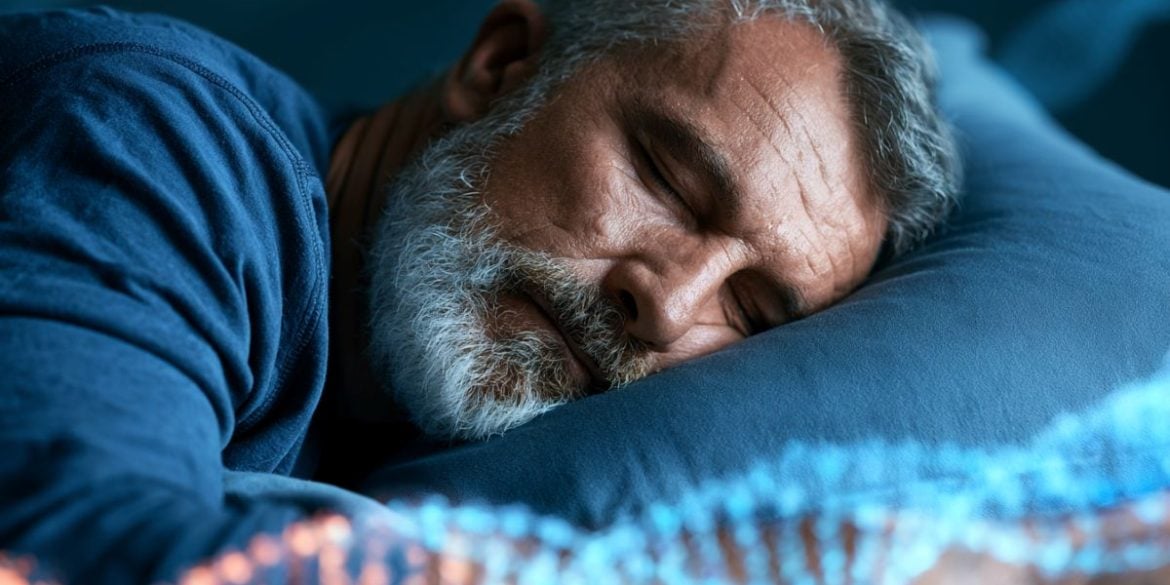 This shows a man sleeping and DNA.