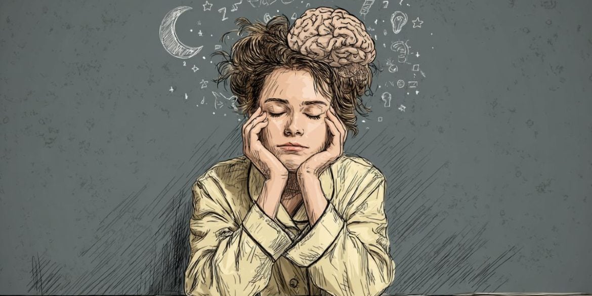 This shows a tired person and a brain.
