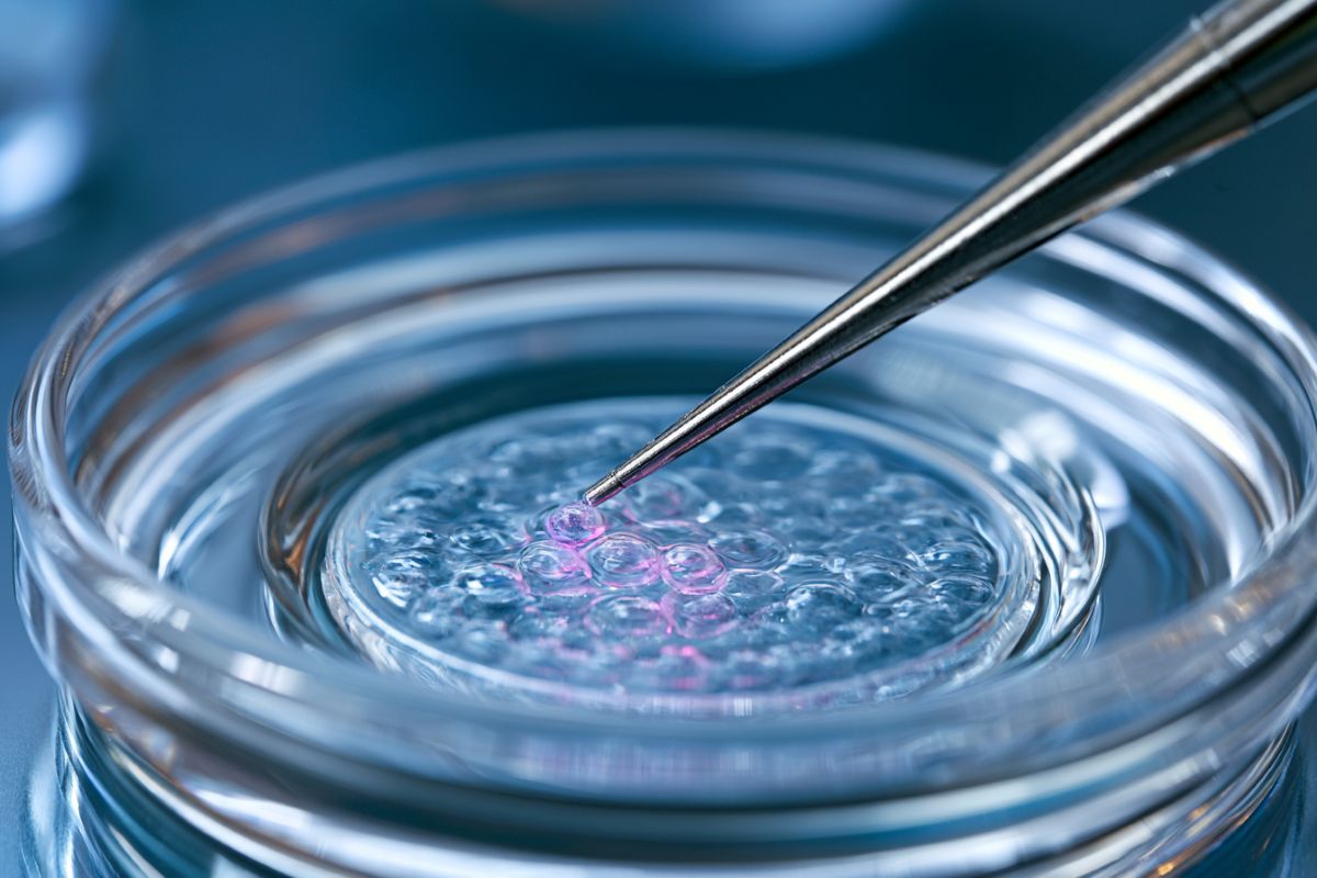 This shows stem cells in a petri dish.