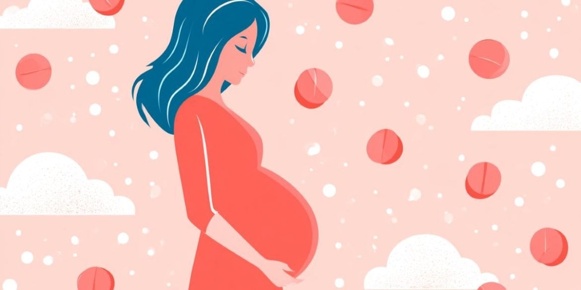 This shows pills and a pregnant woman.