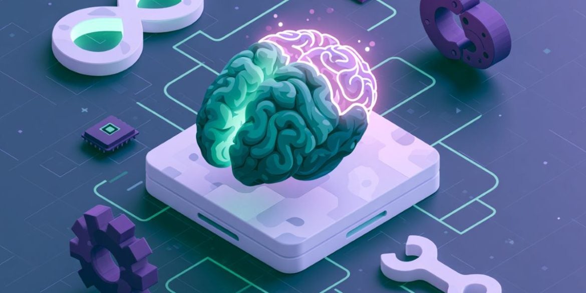 This shows a brain and computer chips.