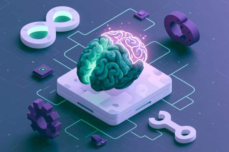 This shows a brain and computer chips.