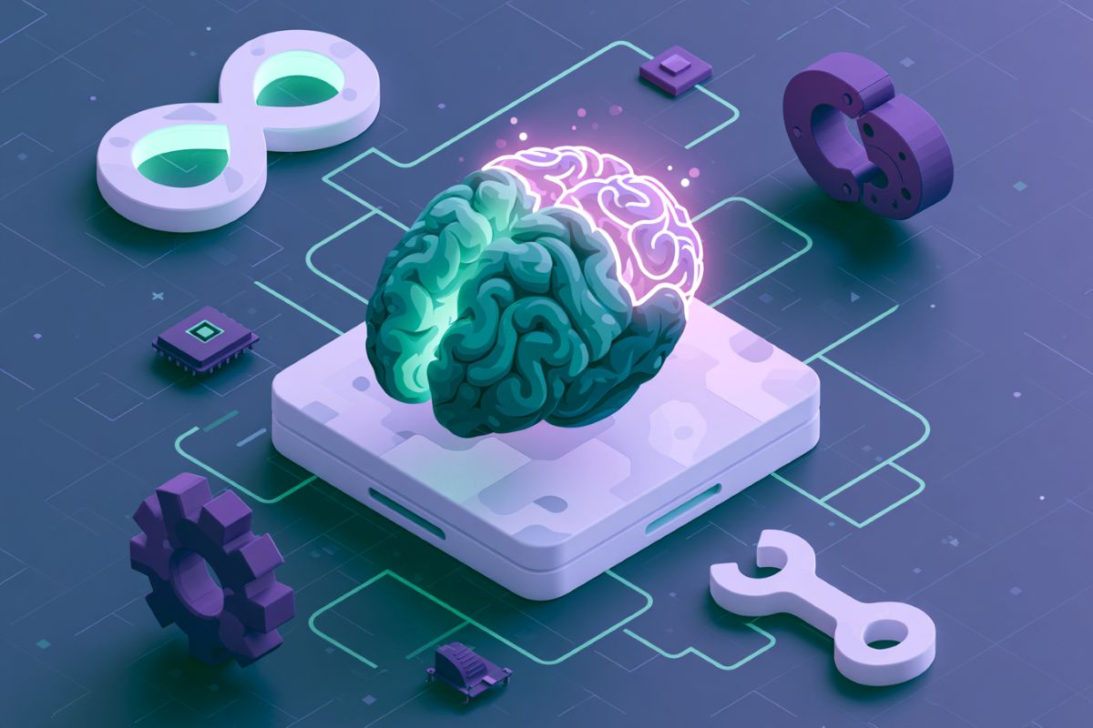 This shows a brain and computer chips.