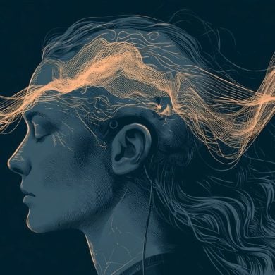 This shows brain waves and a head.