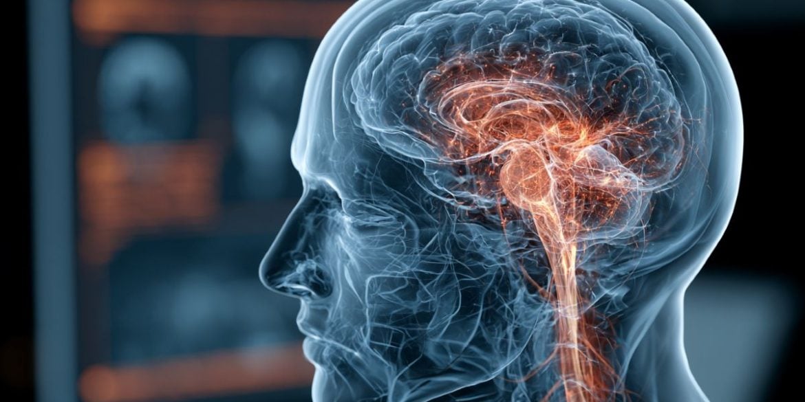 This shows the outline of a person and a brain.