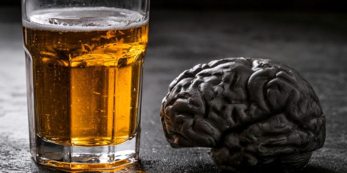This shows a drink and a brain.