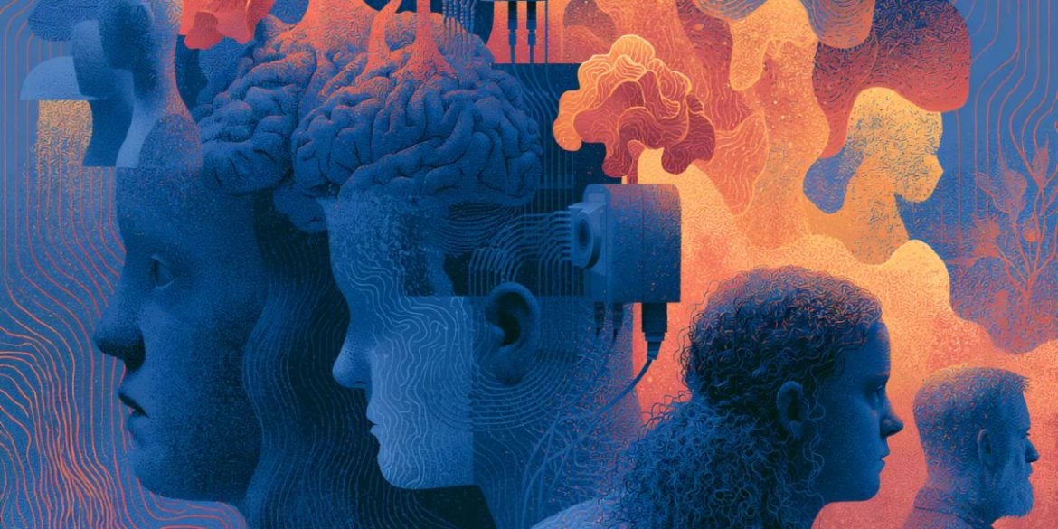 This shows people's heads and brains.