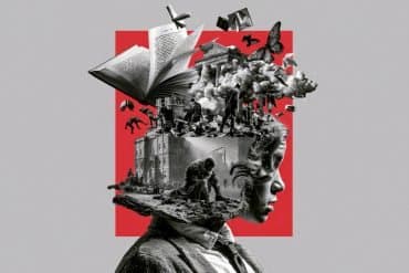 This shows a book and images in a head.