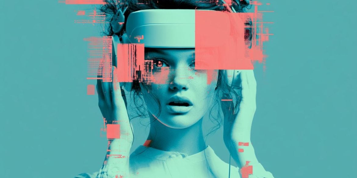 This shows a woman holding her head.
