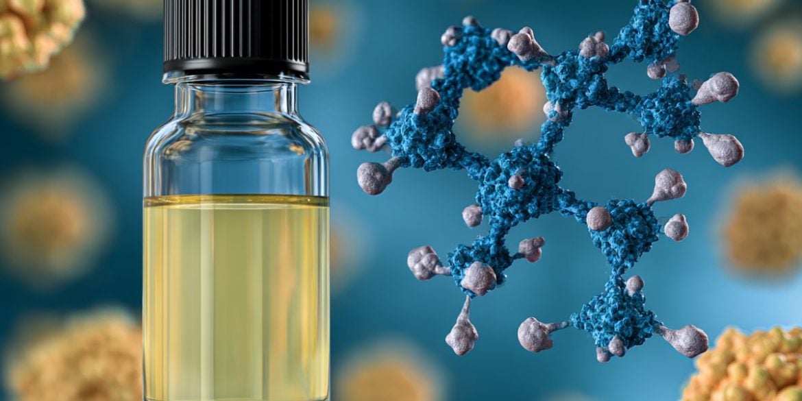 This shows a vial of liquid and neurons.