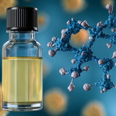 This shows a vial of liquid and neurons.